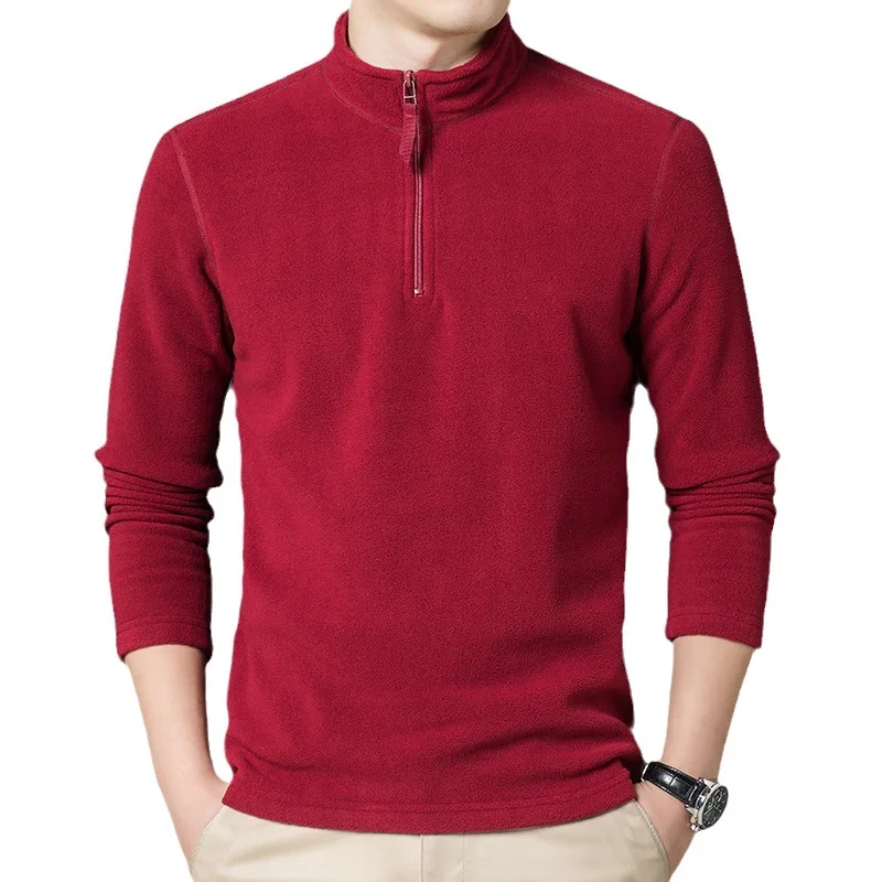 Rocker fleece zipper stand-up collar reversible fleece jacket warm sweatshirt classics