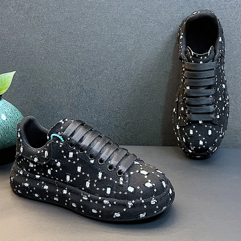 New Arrival Men Fahsion Causal Canvas Board Shoes Spring Autumn Luxury Designer Green Youth Trending Thick Bottom Sneakers 6