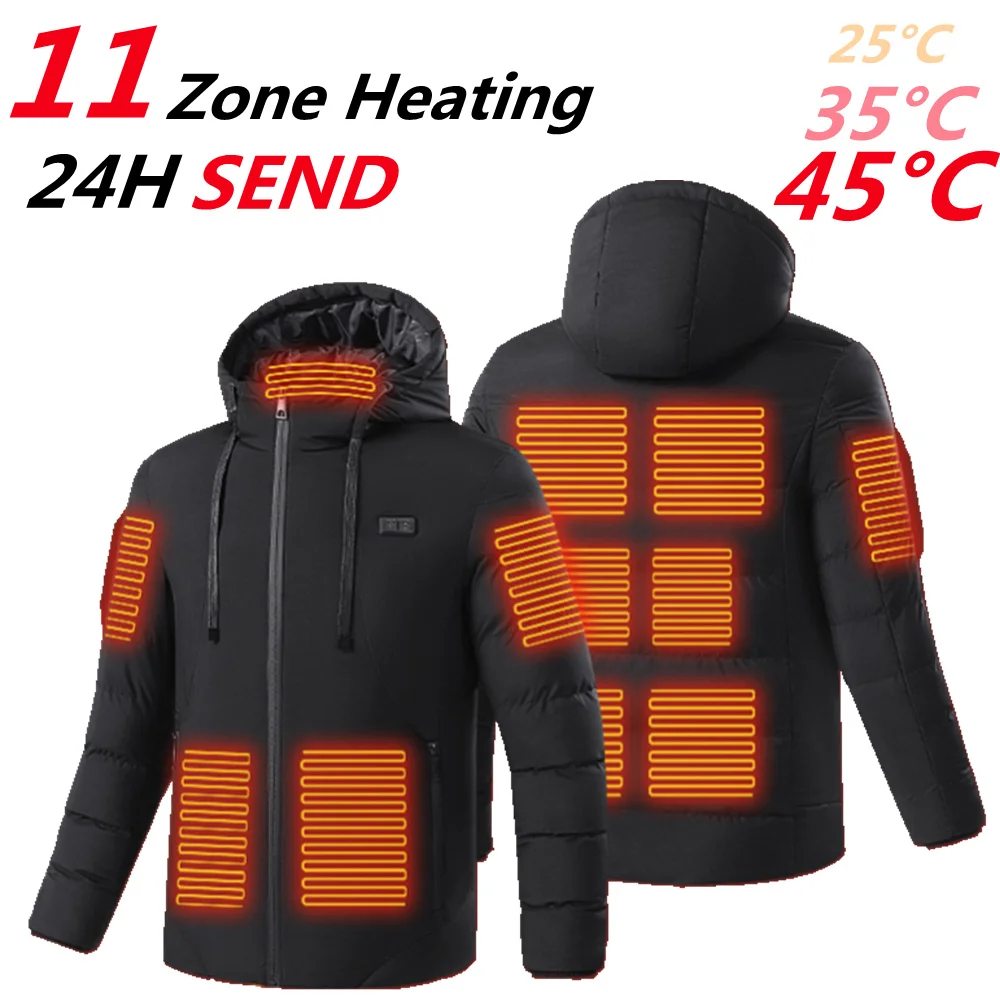 

11 Area Men's Heated Jacket Men Women Parka Vest Autumn Winter Cycling Warm USB Electric Heated Outdoor Sports Vests For Hunting