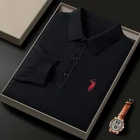 Haute qualité luxe confort tricot manches longues t - shirt hommes automne nouveau Designer marque poney broderie mode Paul classique polo shirt 4