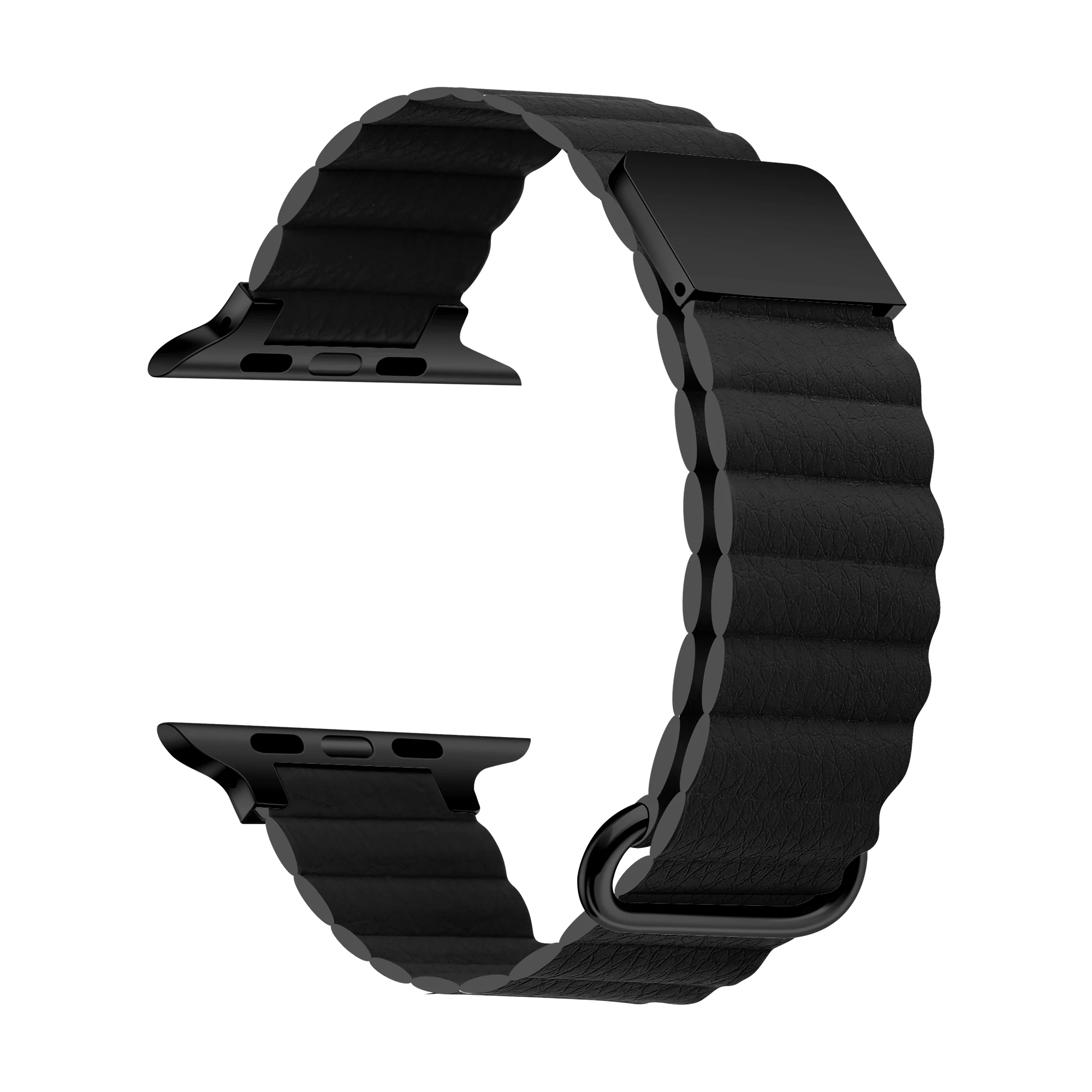 Magnetic Loop Bracelet For Apple Watch 7 45mm 41mm Leather Metal Stainless Steel band For iWatch 6 5 4 3 SE 44mm 42mm 40mm 38mm