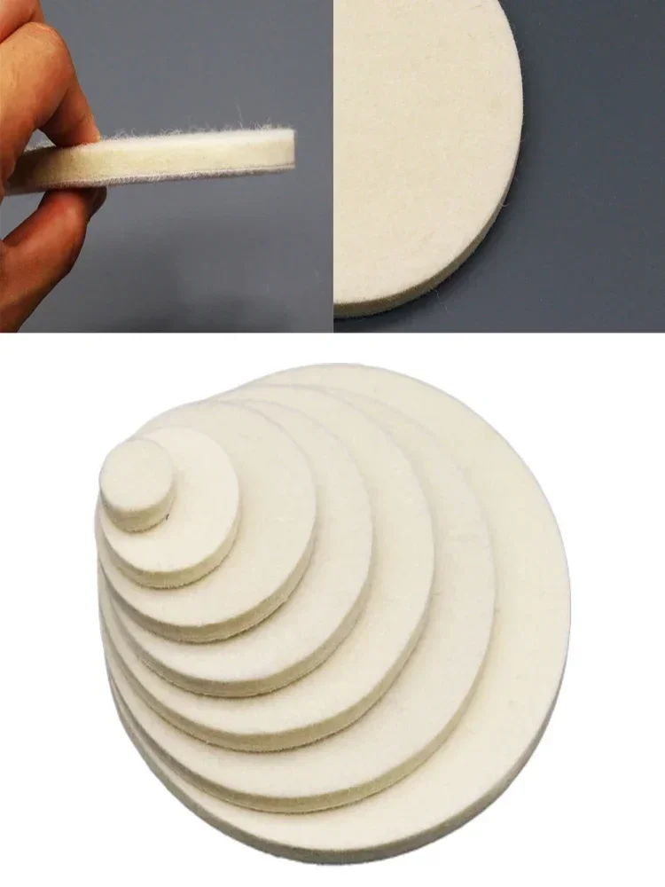 Car Polishing Pad 2pcs Wool Felt Polishing Pad Wheel Repair Scratches For Car Glass Stainless Steel Fine Wool Felt Polishing Wheel Soft Elastic