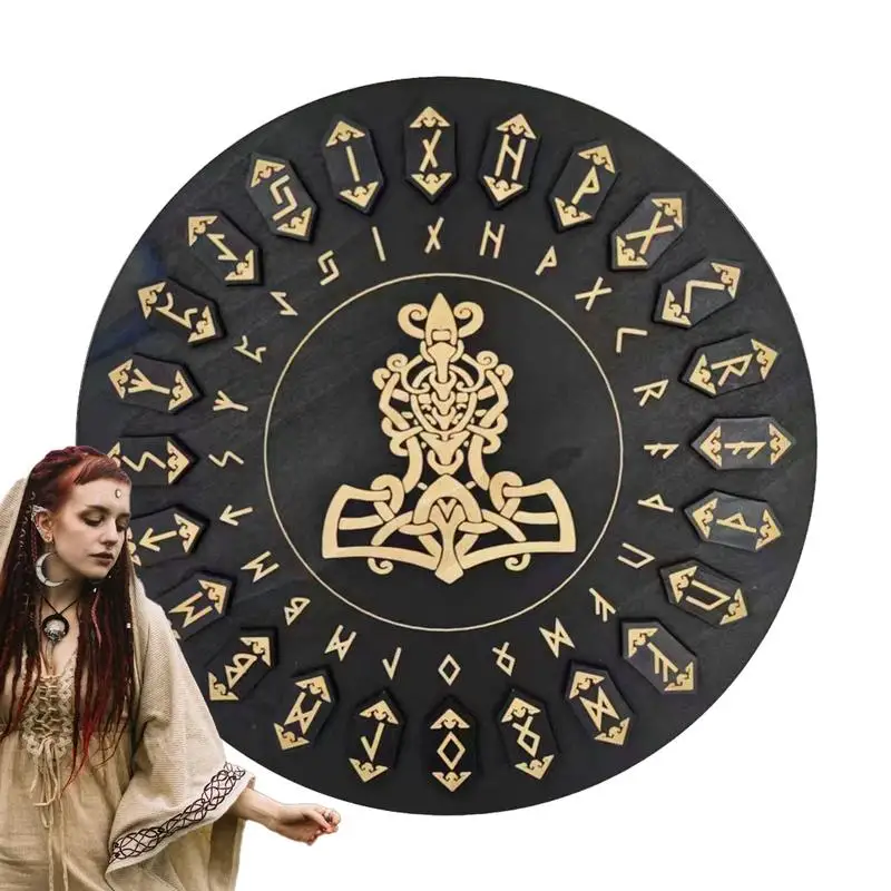 

Набор деревянных рун 25 шт., деревянные руны ведьмы с диском, многофункциональные руны ведьмы, декоративные строительные принадлежности для