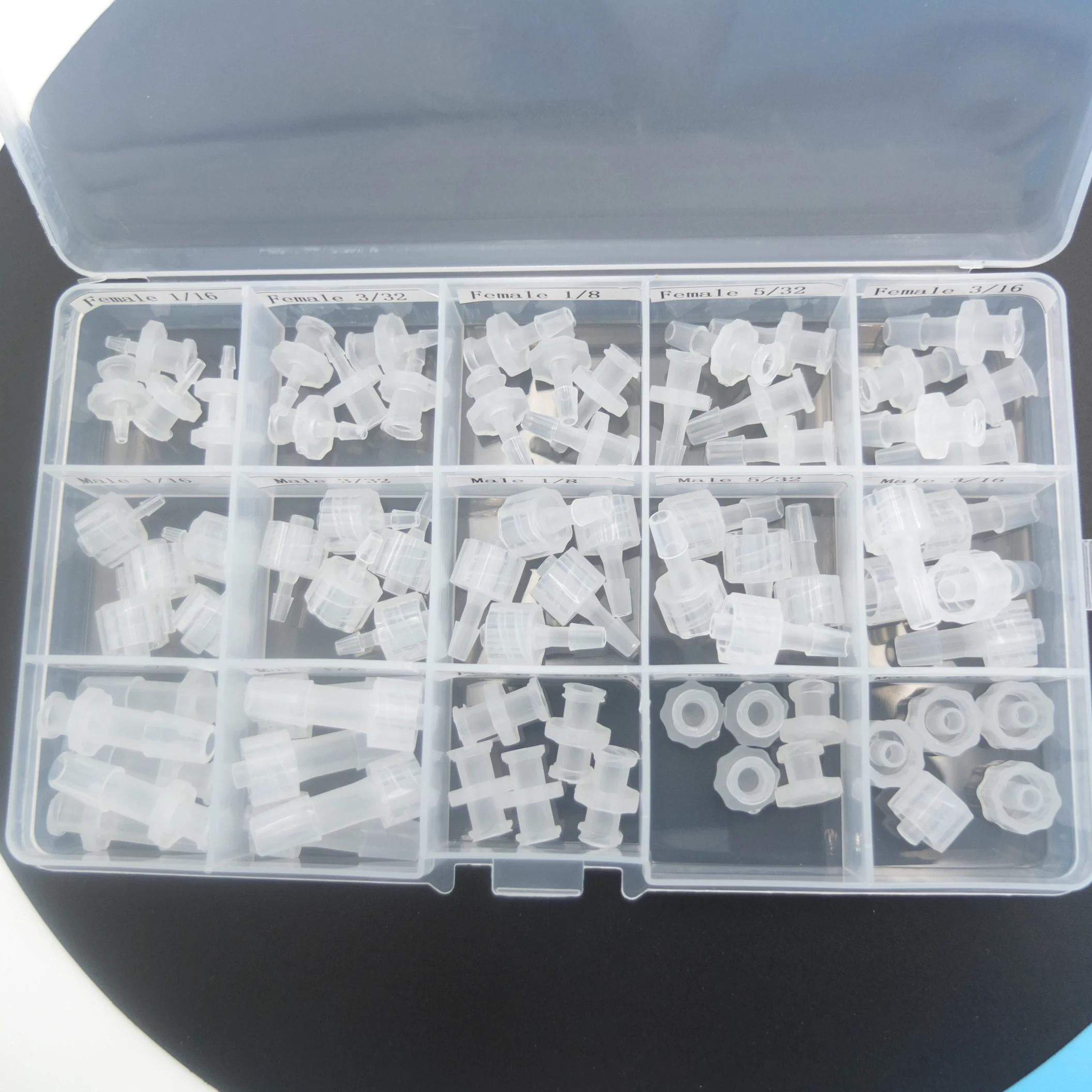 品揃えルアーロックコネクタ (polyprop) プラスチックボックスに75個