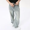 IEFB High Street Men's Jeans New Casual Washed Light Straight Male Denim Pants Wide Leg Loose Trousers Chic Summer 9C6317 5