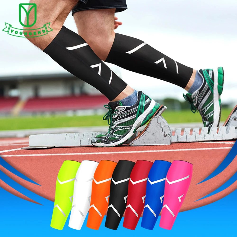 2PCS Sports Calf Compression Sleeves Leg Brace Shin Splint Support for Running Cycling Basketball Soccer Volleyball Women Men