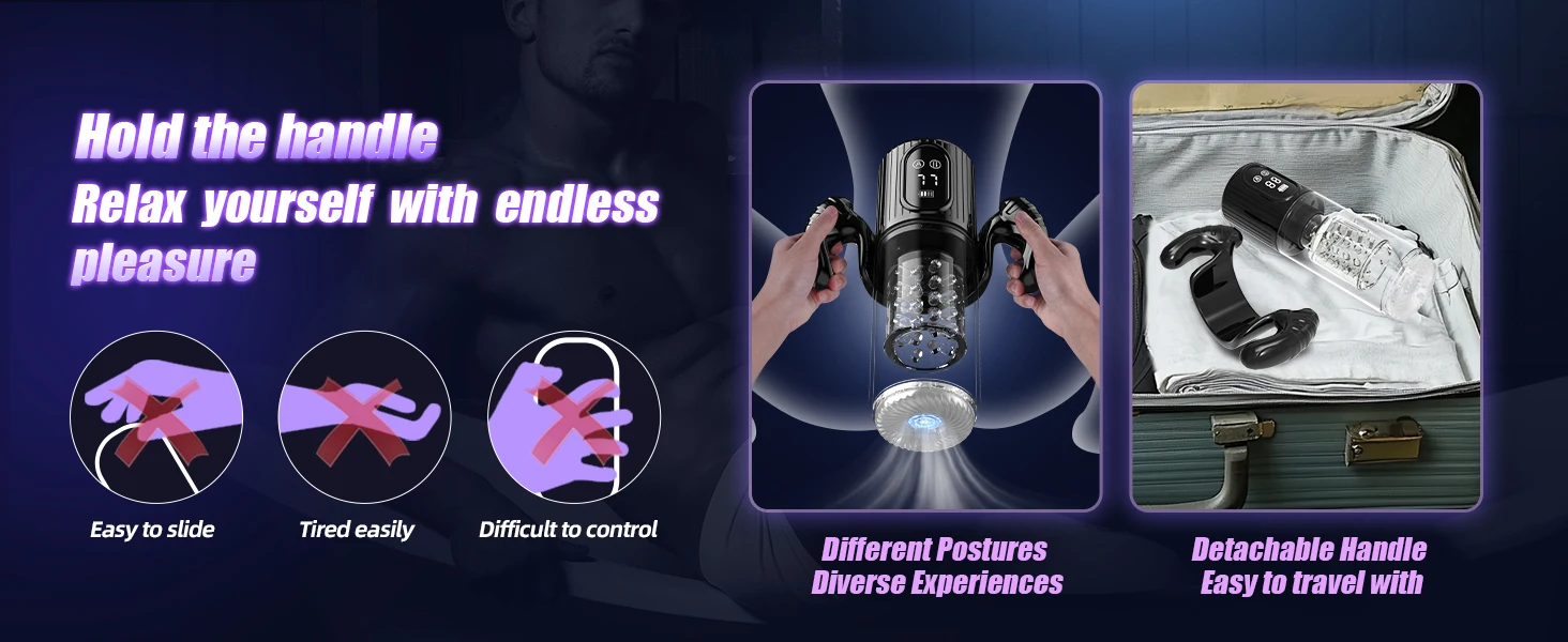 HeartCaptor Electric Thrusting Rotating Piston Stroker for Men Automatic Telescopic Masturbation Cup TPE ABS Material - Details 12