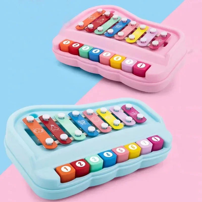 2 in 1 Baby Music instruments Montessori Toys 8-note Xylophone Piano Parish Music Play Educational Games Travel Toys for Toddler early education toys,educational toys,music toys,musical instrument