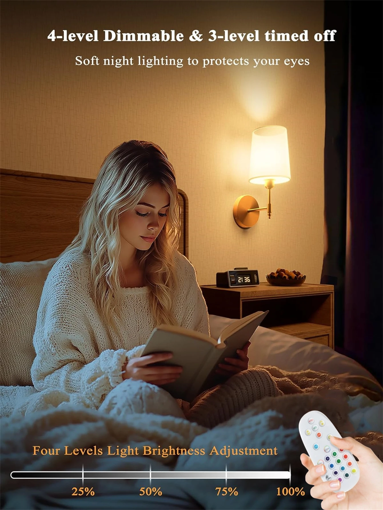 Wiring-Free Rechargeable Battery Powered Wall Tape 4000 Mah Dimmable Detachable Bulb and Remote Control 15 Colors Wireless Wall Lamp for Bedroom and Living Room Corridor Decoration led light led wall lamp wall light