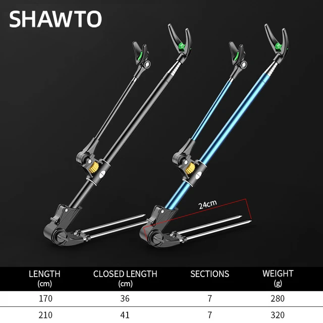 Shawto Stainless Steel Thickened Telescopic Fishing Rod Holder 1.7M 2.1M 7  Section Bracket Rack Pole Stand Holder Fishing Tools - AliExpress