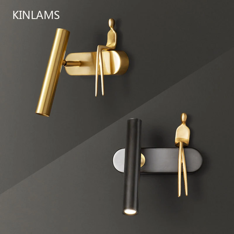 Bedside Wall Lamp LED Bedside Spotlight Reading Lamp Hotel Apartment Bedroom Wall Light Modern Living Room Rotating Wall Decor