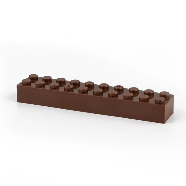 Building Blocks 1X4 1X8 2X2 2X6 2X10 Hole Brown Brick Accessories