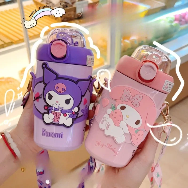 

Kawaii Sanrio Anime My Melody Thermos Kuromi Cute Cartoon Cinnamoroll High Volume Pompompurin Simplicity Children's Gifts