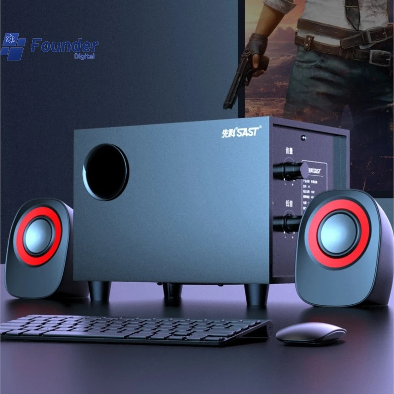 3C Founder Computer Audio Home Desktop Computer Laptop Subwoofer Mobile Phone Bluetooth High-quality Small Speaker Hot Sale New