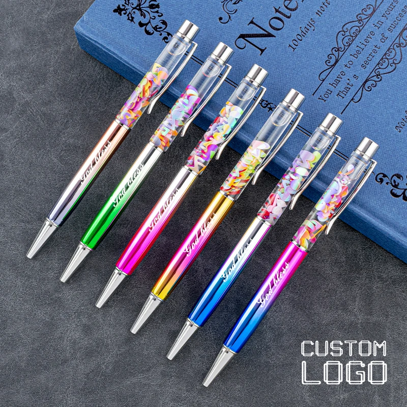 Personalized Luxury Musical Symblos Foil Metal Ballpoint Pen Customized LOGO Advertising Gifts School Stationery Office Supplies