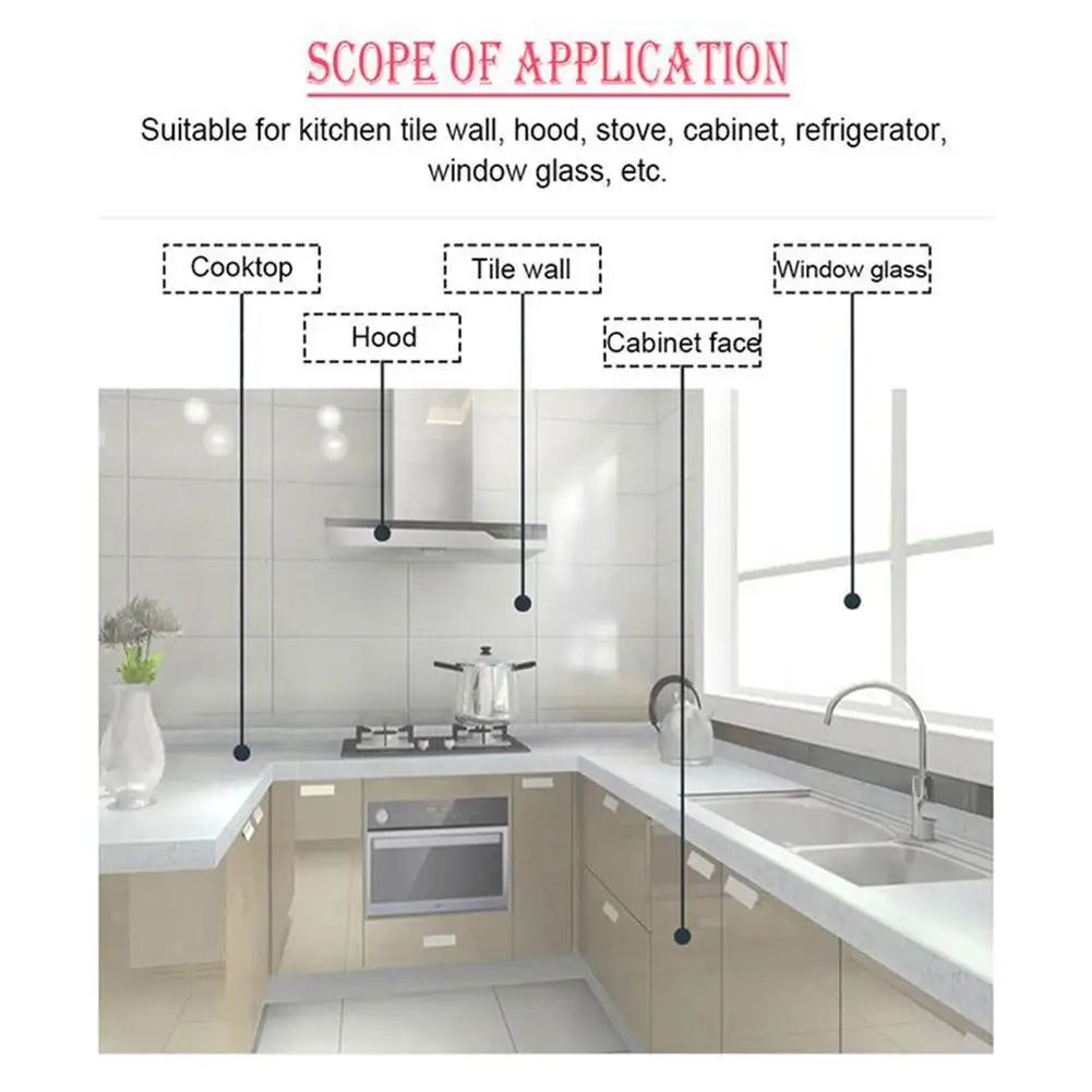 Wall Protector Kitchen Self Adhesive Oil-Proof Water-Proof Removable Sticker