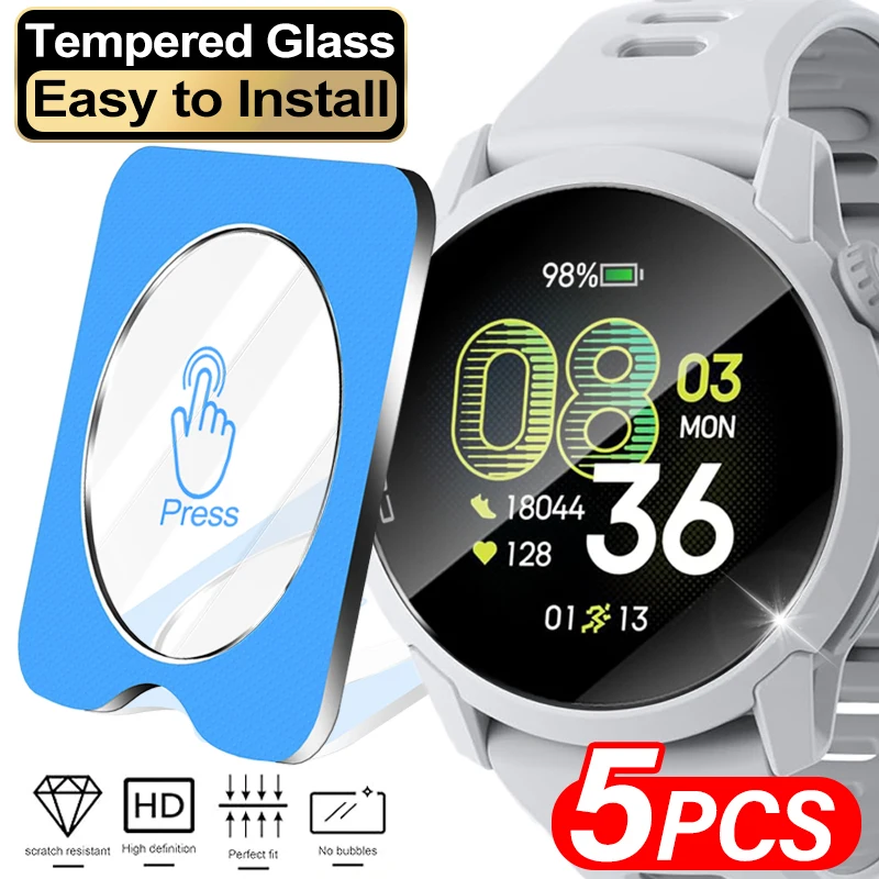 Premium Tempered Glass Screen Protector for Sport Watches - HD Full Coverage Film with Installation Kit