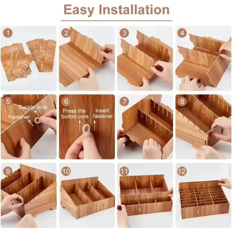 Per forniture per ufficio e scuola Scatola portaoggetti per cellulare in legno a 24 griglie, scatola portaoggetti per la gestione dei telefoni cellulari Organizzatore da tavolo - immagine 6