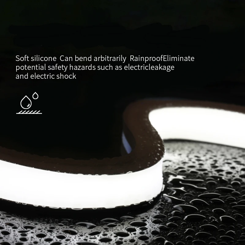 24v Silicone LED Light Strip Flexible Waterproof Silica Gel Soft Lamp Tube 5m IP67 Neon Rope LED Light Band Christmas Lights