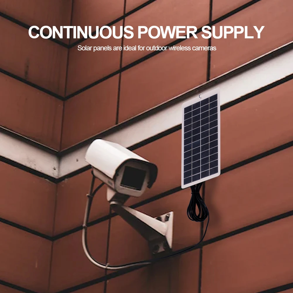 12V Solar Panel Polysilicon 10W Solar Charger EVA Laminated Solar Power Bank with DC Port Carabiner for 3.7V Battery/Garden Lamp