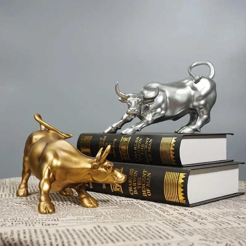 

Brass Bull Wall Street Cattle Sculpture Copper Mascot Gift Statue Exquisite Office Decoration Crafts Ornament Cow Busi Y6L6