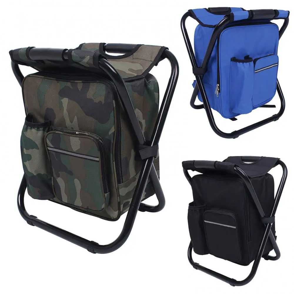 Backpack Portable Fishing Chair Folding Stool Cooler Insulated Picnic Bag Seat