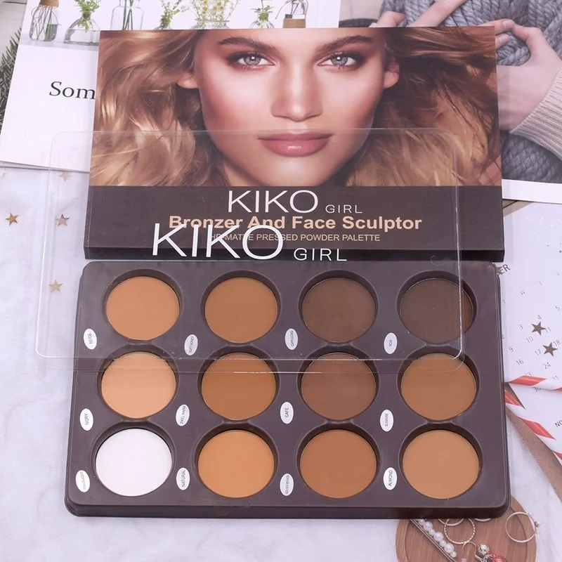 Makeup Palette 12 Color Matte Trimming Face Foundation White Brown Female Cosmetic Easy To Color Lasting Nature Water Proof