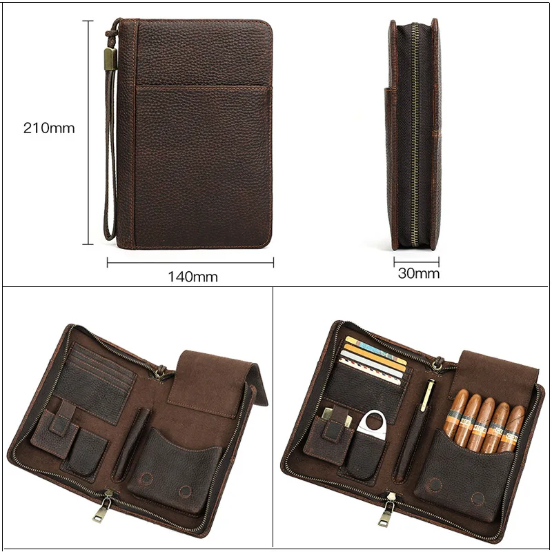 Travel Cigar Case Leather 5 Tube Cigar Holder Multifunctional Cigars  Storage Bag Portable Smoking Cigar Accessories - AliExpress