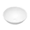 Modern Round White Ceramic Bathroom Vessel Sink 13 Inch Above Counter Installation 6