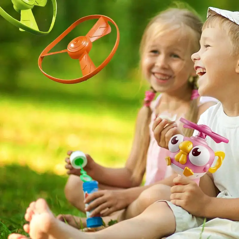 Flying Saucer Toy Family Fun Backyard Games Launch Playset Interactive Catching Outdoor Toys With Spinners Sports Outside Games