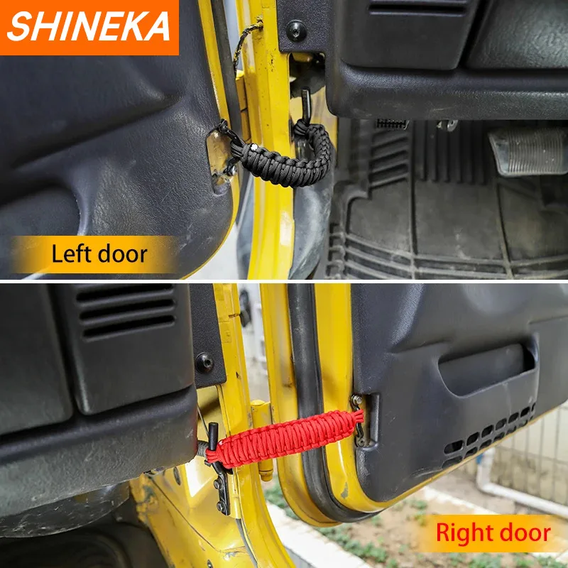 Tensioning Belts For Jeep Wrangler TJ 1997-2006 Front & Rear Door Adjustable Restriction Protection Rope Strap For Jeep Wrangler