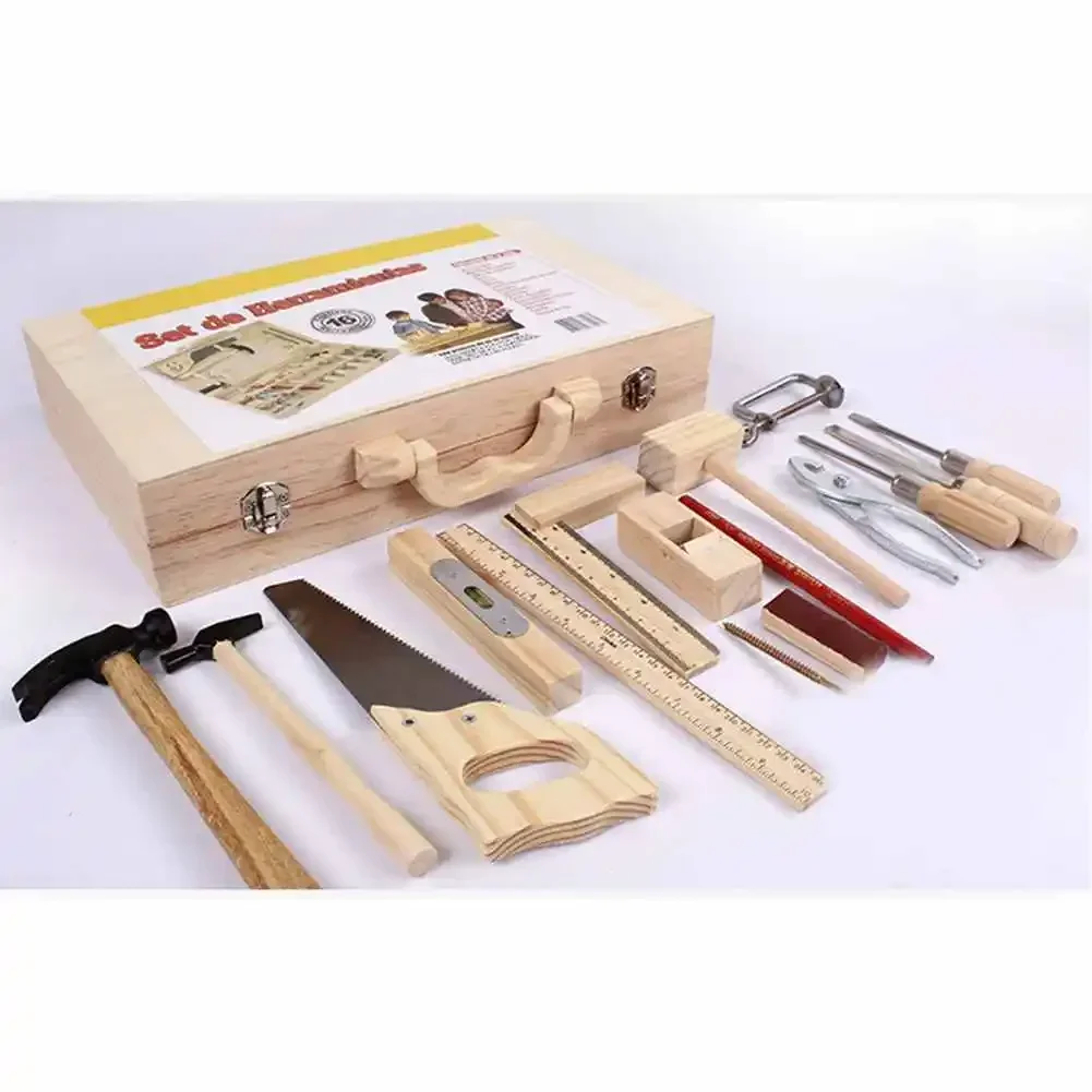 Kids Repair Toys Plastic Construction Toys Kids Construction Toys Kids Pretend Play Set Home Repair Toys Creativity Toolbox Toy Disassembly Multifunctional Woodworking Box Wooden Boy Play House Puzzle Set