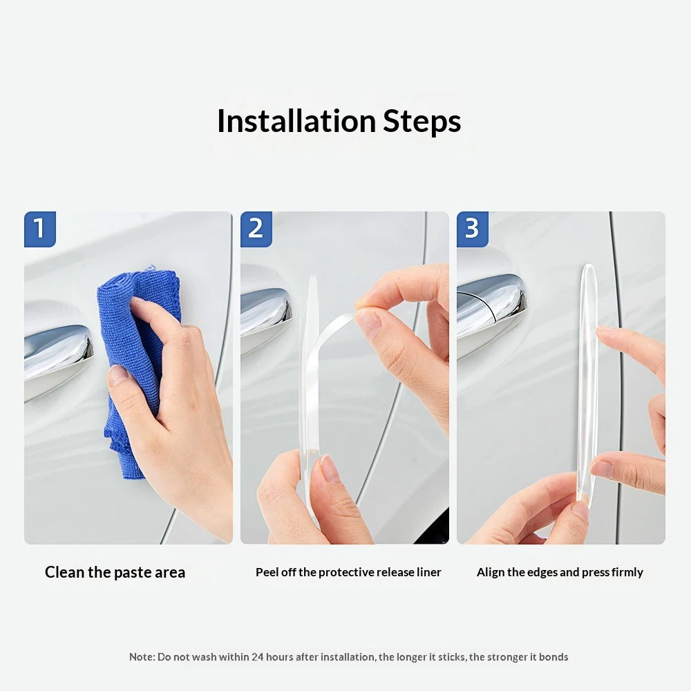 Flexible PVC Car Door Edge Guard - Waterproof Self-Adhesive Anti-Collision Protection Strip (2/4/6 Pack)