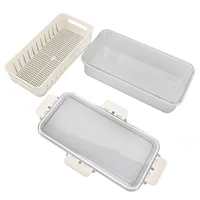 Réfrigérateur hermétique pour la cuisine et la salle à manger, stockage des aliments frais, BEAUCOUP l'horloge, multifonctionnel, réfrigérateur avec intérieur de proximité, bac à légumes 4