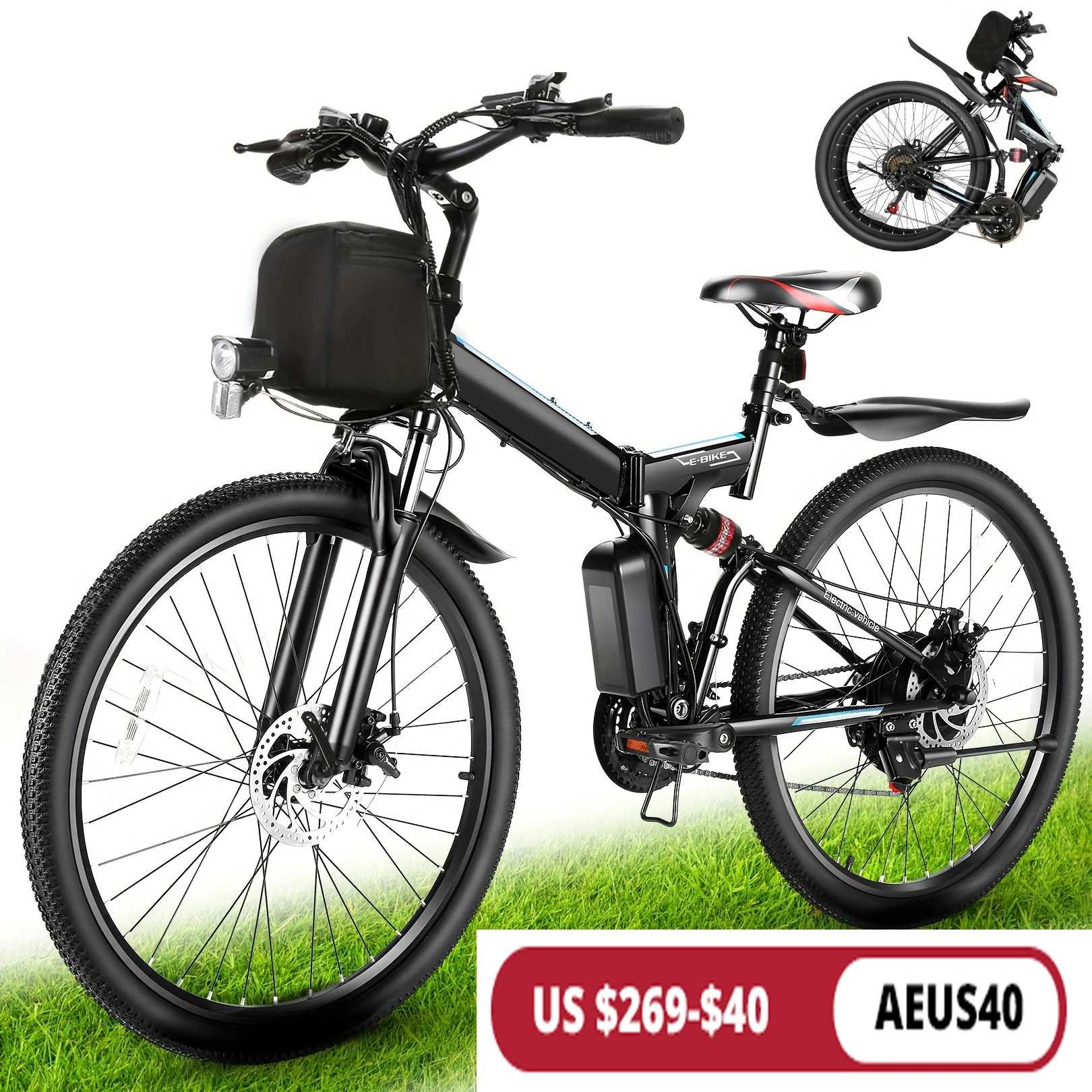 26" Folding Electric Bike for Adults, with 500W Motor,48V 20MPH Removable Battery, Up to 50Miles Range, Cruise Control 1 26" Folding Electric Bike for Adults, with 500W Motor,48V 20MPH Removable Battery, Up to 50Miles Range, Cruise Control 1