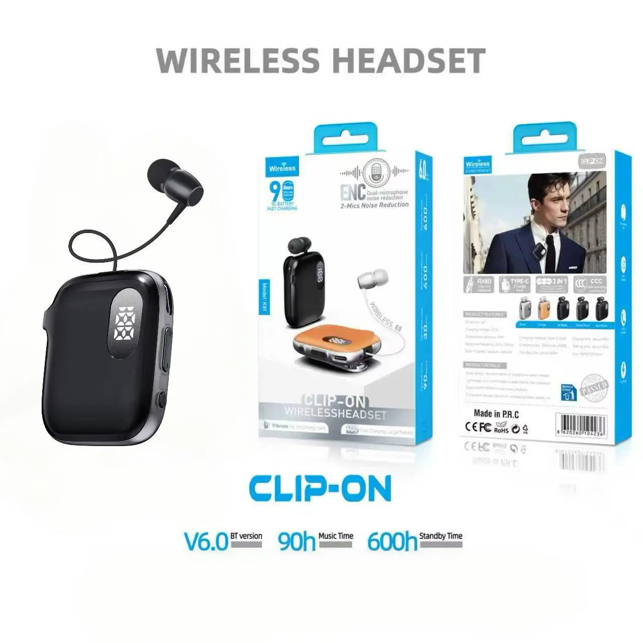 Bluetooth Headphones With Noise Canceling And 90h Battery Life_voghion.com