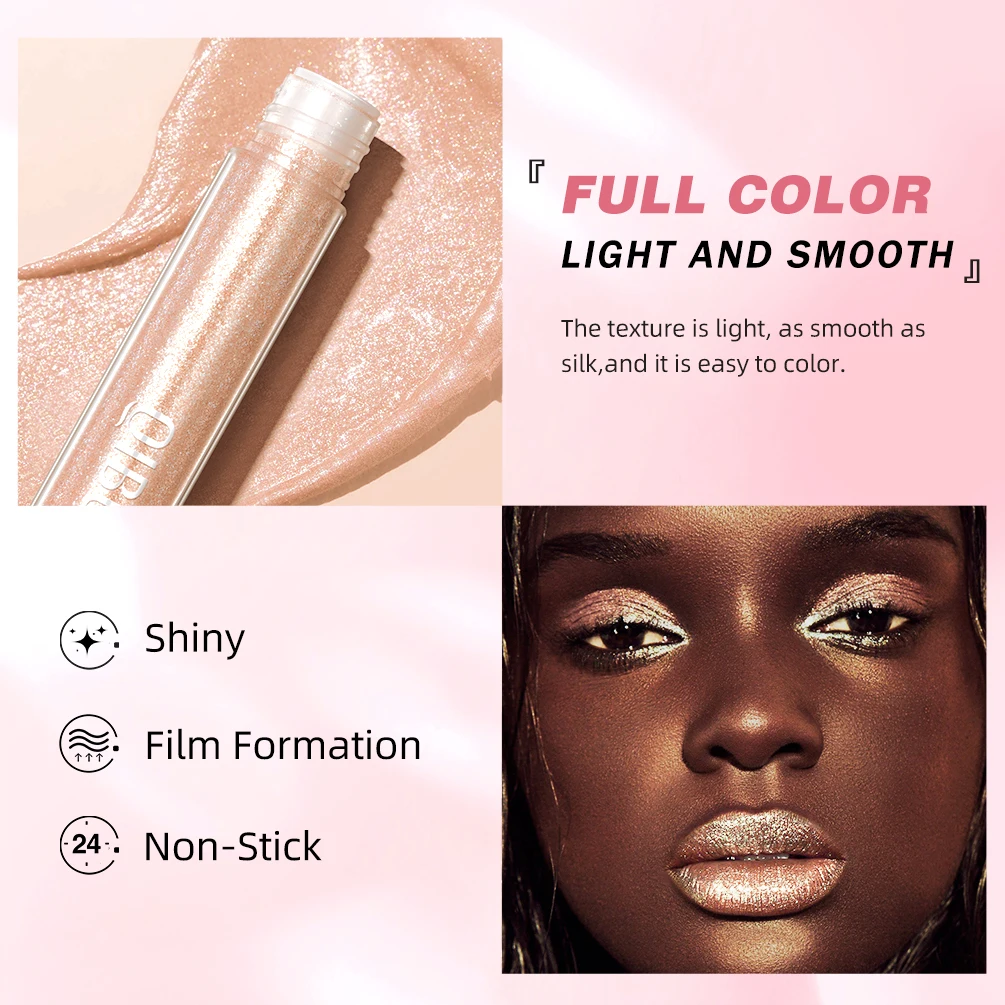 QIBEST Glitter Diamond Liquid Lipstick Waterproof Long Lasting Pearl Shiny Lip Gloss Metal Charming Women Lip Makeup 6 Colors 3