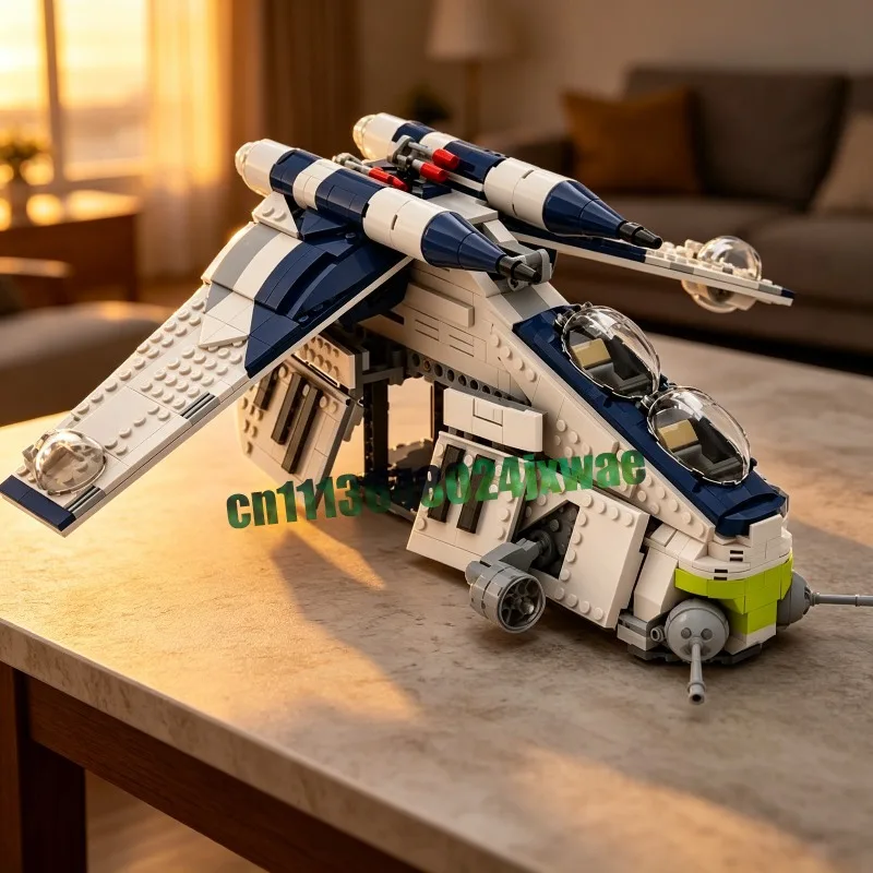 새로운 1149피스 공화국 건쉽 MOC SF 우주 전투기 모델 맞춤형 퍼즐 DIY 조립 블록 컬렉션 선물
