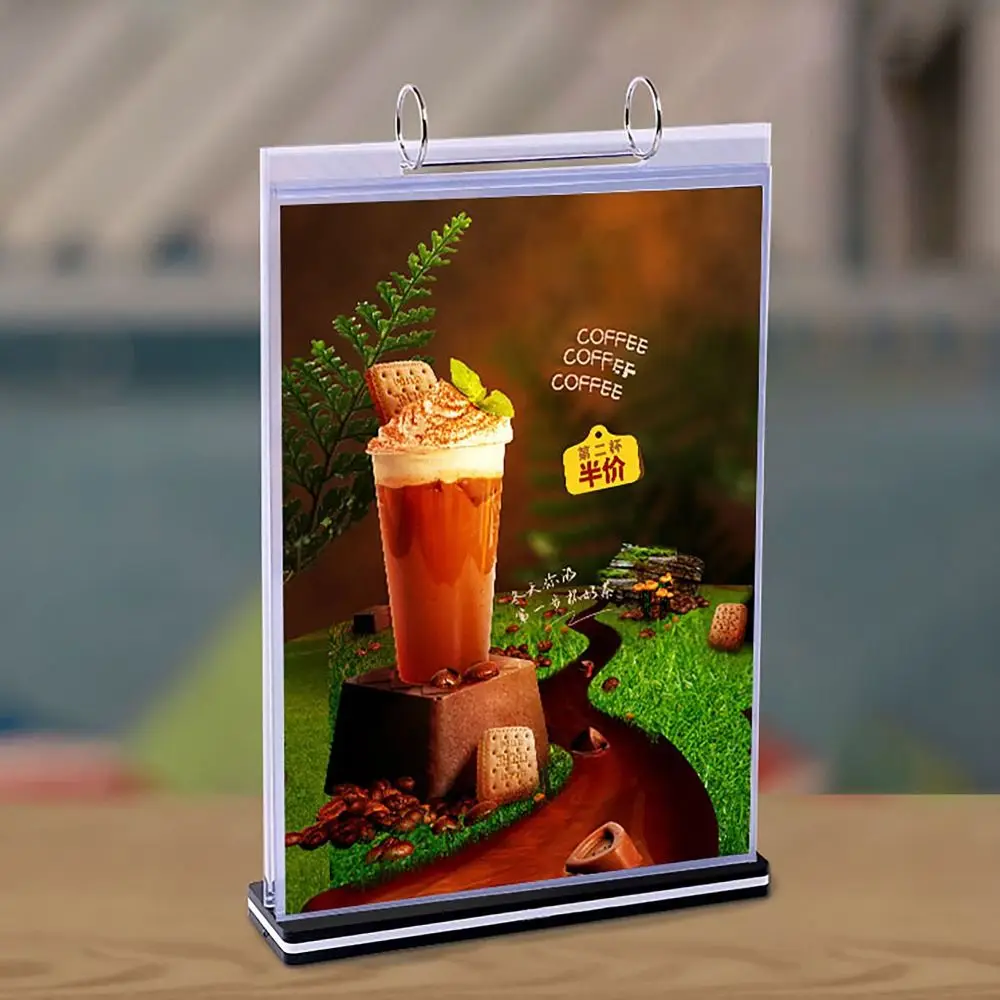 Pageable Table Menu Stand Clear Waterproof Portrait Flip Menu Stand Landscape A4 A5 A6 Bench Display Table