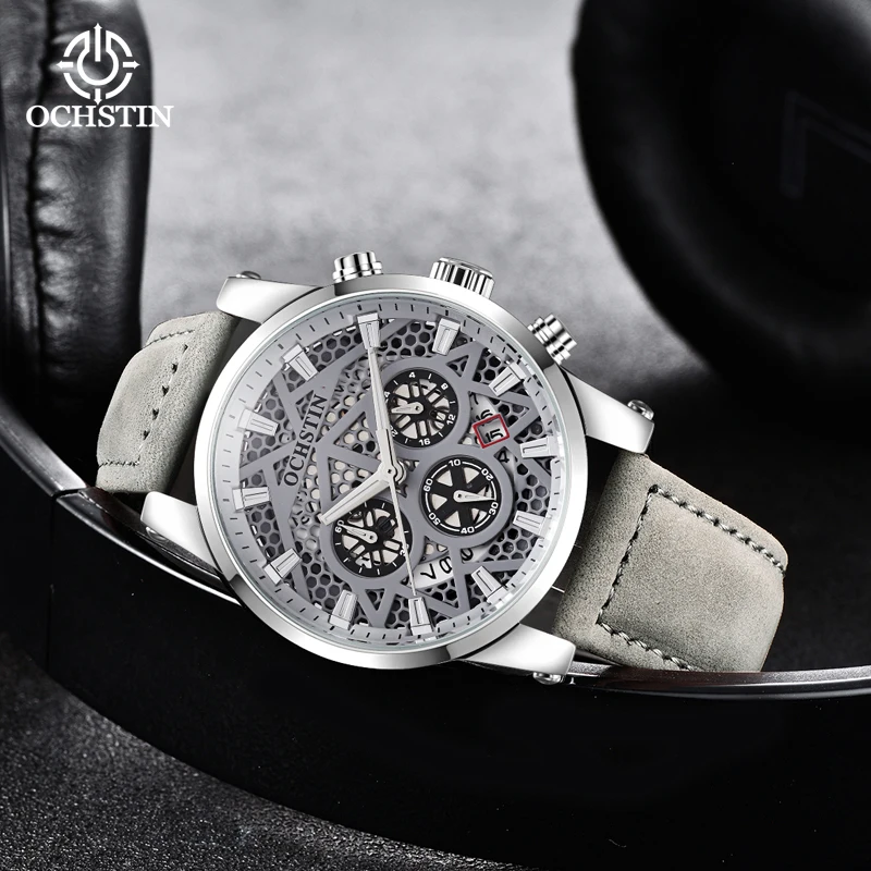 Ochsti Simple and Comfortable Multi functional Quartz Movement Waterproof Watch New 2024 Pilot Series Men's Quartz Watch
