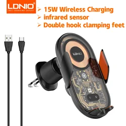 Universal 15W Wireless Charging Car Mount with Hands - Free 360° Rotation (MA30)