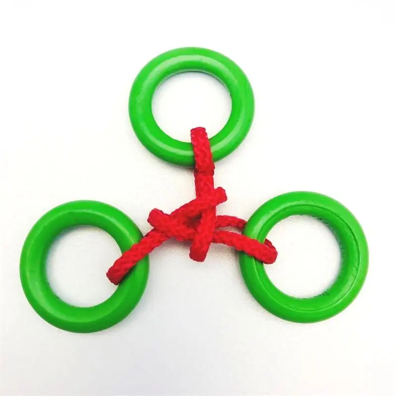Set of 6/12PCS Magic Brain Teasers Puzzle IQ Logic Wooden Rope Loop Rings Puzzles Game Toys Gift for Adults Kids