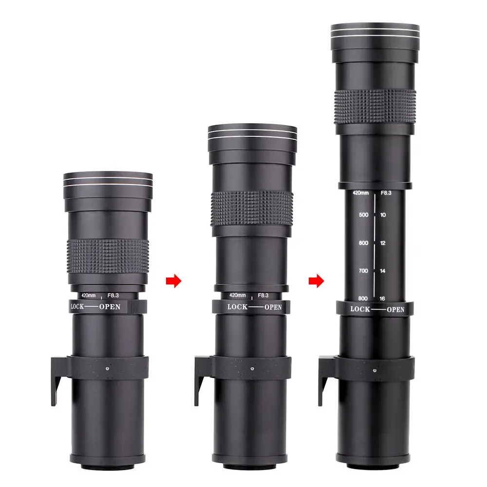 Lightdow Manual Focus Telephoto Zoom Lens 420-800mm F8.3-16 with