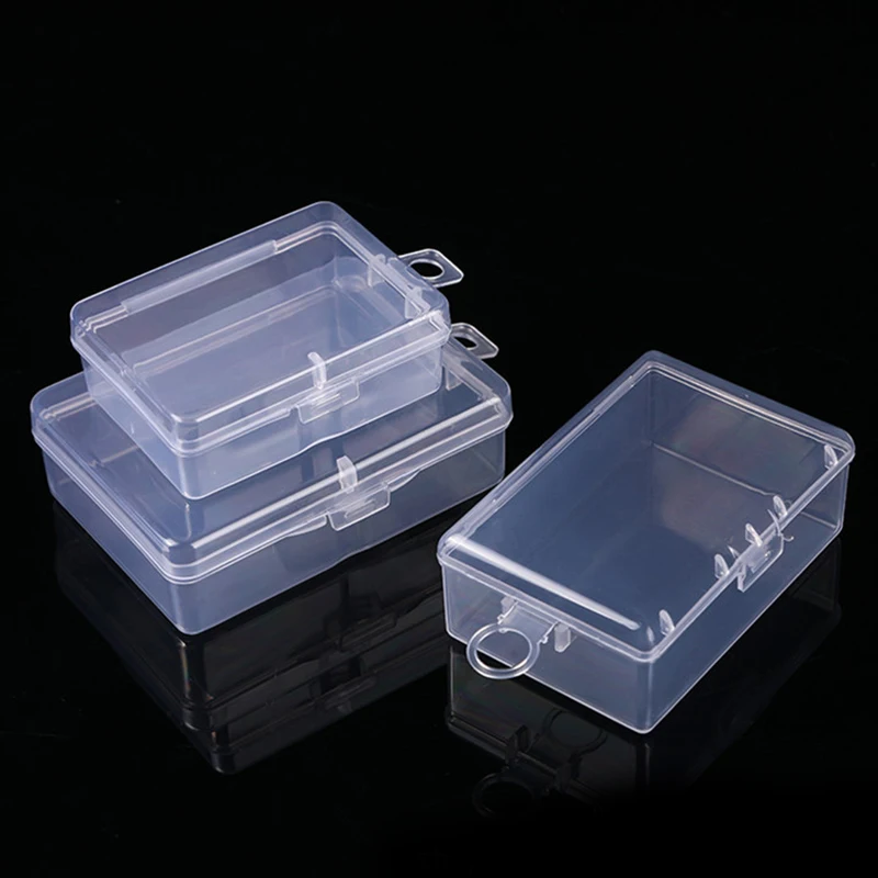 Mini Plastic Box Rectangular Box Translucent Box Jewelry Storage Case Container Packaging Box Beads Collecting Home Organizer