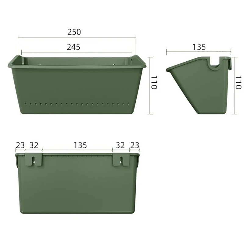 Garden Outdoor Plant Wall Flower Pot Container Wall Hanging Vertical Green 6
