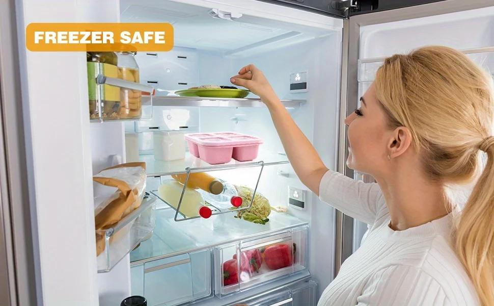 Premium-Bento-Box aus Weizenstroh – Lunchbehälter mit 4 Fächern und transparentem Deckel, spülmaschinenfest für Schule/Büro/Reisen – Detail 2