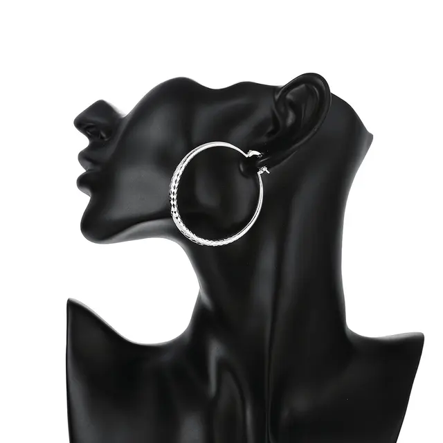 Boucles d'oreilles créoles circulaires pour femmes, breloques de 3CM, jolis bijoux à la mode pour fête de mariage, cadeaux de vacances