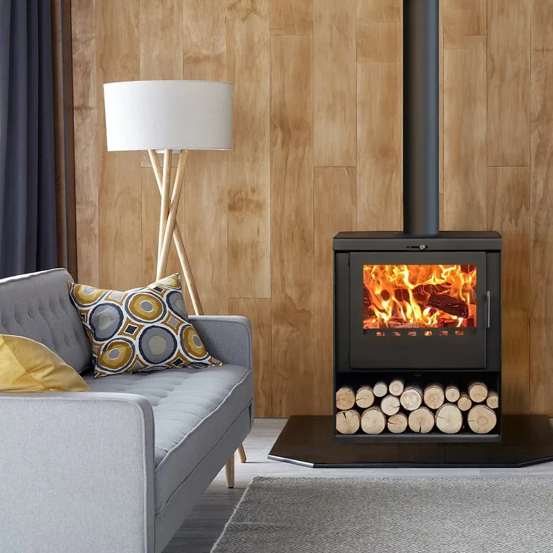 เตาผิงไม้จริง เตาผิงห้องฤดูหนาวพร้อมเตาทำความร้อนสแตนเลส สไตล์บ้านโมเดิร์น บ้านพักตากอากาศชนบท 1