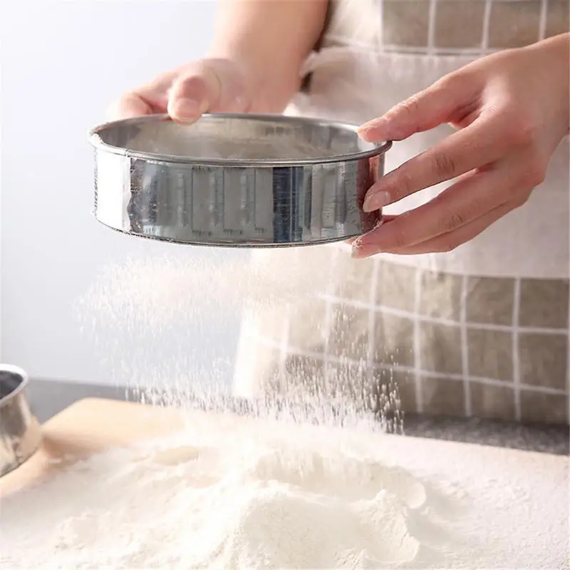 

304 Stainless Steel Ultra-fine 40/60 Mesh Filter Kitchen Mesh Flour Sifter Flour Sieve Sifters Shakers Mesh Baking Tools