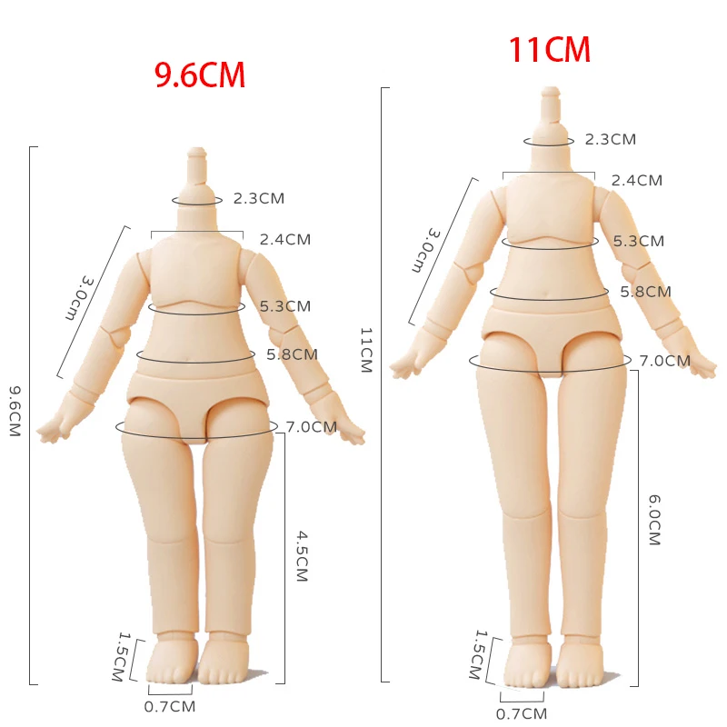 YMY 2nd Generation Doll Body Ob11 Doll Spherical Removeable Joint Body Doll For Penny, GSC, Molly, Obitsu 11, NendoroidS Head 3
